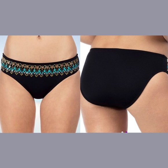 EUC Kenneth Cole [ Small ] LEGGO MY DECO Beaded Tri Top & Bikini Bottom‎ - Picture 3 of 12